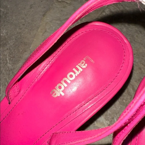 Larroude hibiscus flower Slingback Sandals 9.5 - Picture 3 of 5